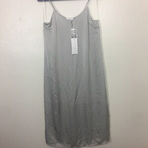 Lush V Neck Lingerie Dress Metallic Gray Silver
